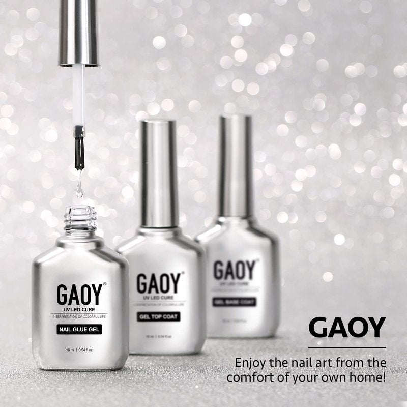 GAOY Nail Glue Gel - 2 in 1 Acrylic Nail Adhesive & Base Coat | 16ml for Long-Lasting Press-On Nails