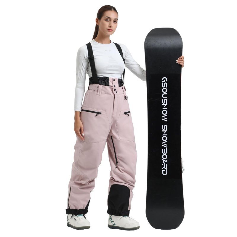 GSOU SNOW Womens Baggy Snowboard Pants Ski Bibs Snow Loose Overalls Waterproof Windproof Insulated Warm