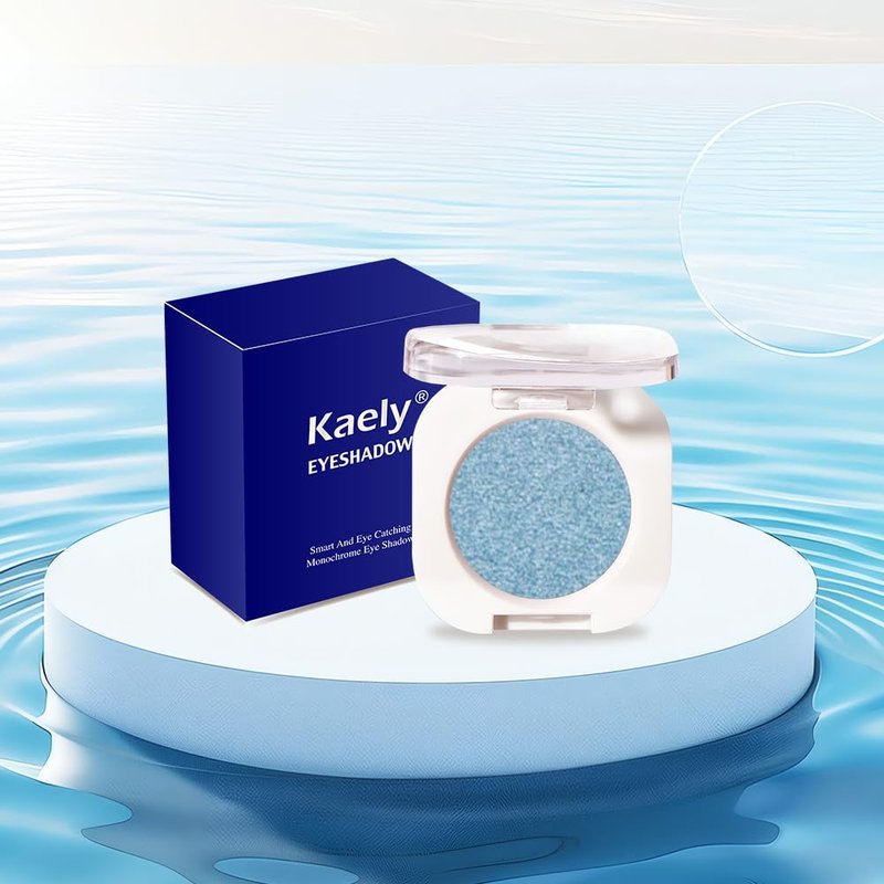 HHLTOH Sky Blue Single Metallic Shimmer Eyeshadow Makeup, Neutral Powde Eye Shadow for Women, Sky Blue Metallic Glitter Singles Eyeshadow Palette Pigmented Waterproof, Girls Christmas Eyeshadows Gifts
