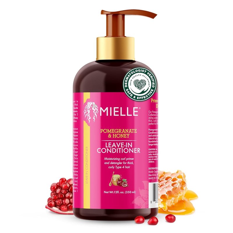 Mielle Organics Leave-In Conditioner for Curly Hair - Moisturizing Detangler & Damage Repair, 12 Fl Oz