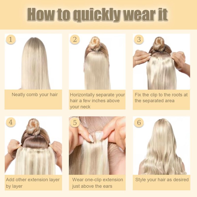 Body Wave Clip-In Hair Extensions - 12 Inch Soft Real Human Hair | Natural Black, 120g, 7 Pieces, Brazilian Remy
