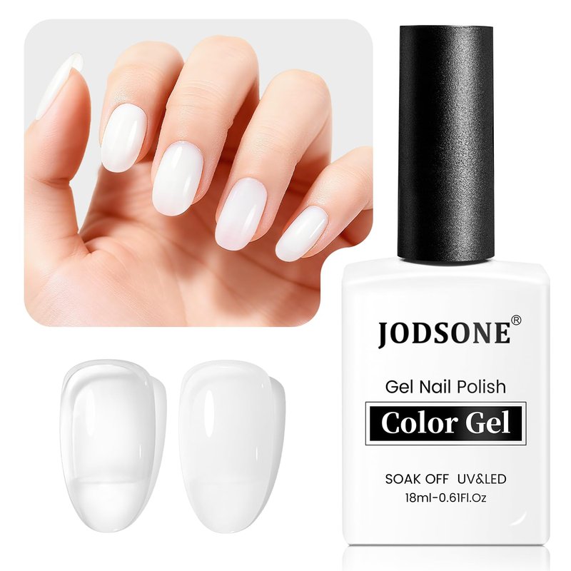 JODSONE Jelly White Gel Nail Polish - Elegant Crystal Gloss for DIY Nail Art | 18ml Large Capacity