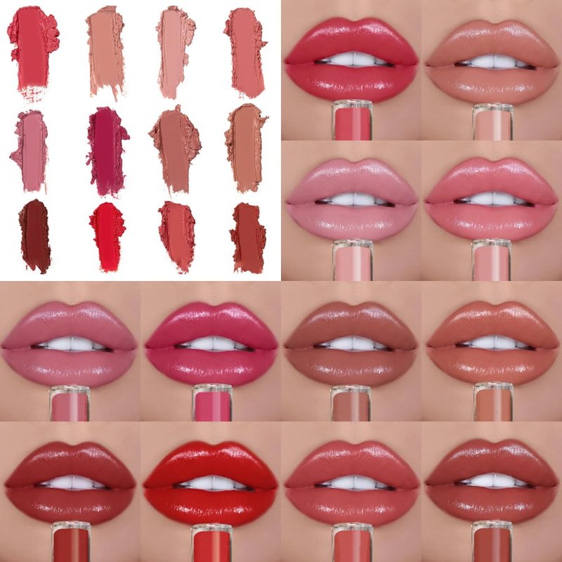 Long-Lasting Velvet Lipstick - 12 Color Cream Texture, Moisturizing Non-Stick Lip Gloss | Hydrating Lip Tint (#05)