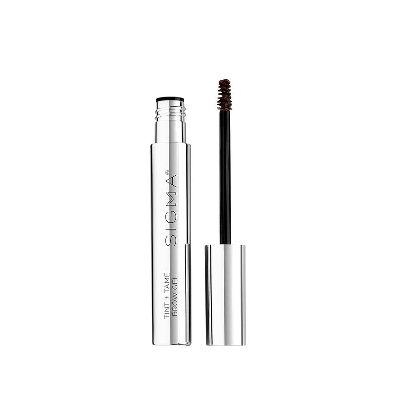Sigma Beauty Tint + Tame Dark Brow Gel - Professional Brow Tint & Shaping Gel for Natural, Feathered Brows (Dark Brown)