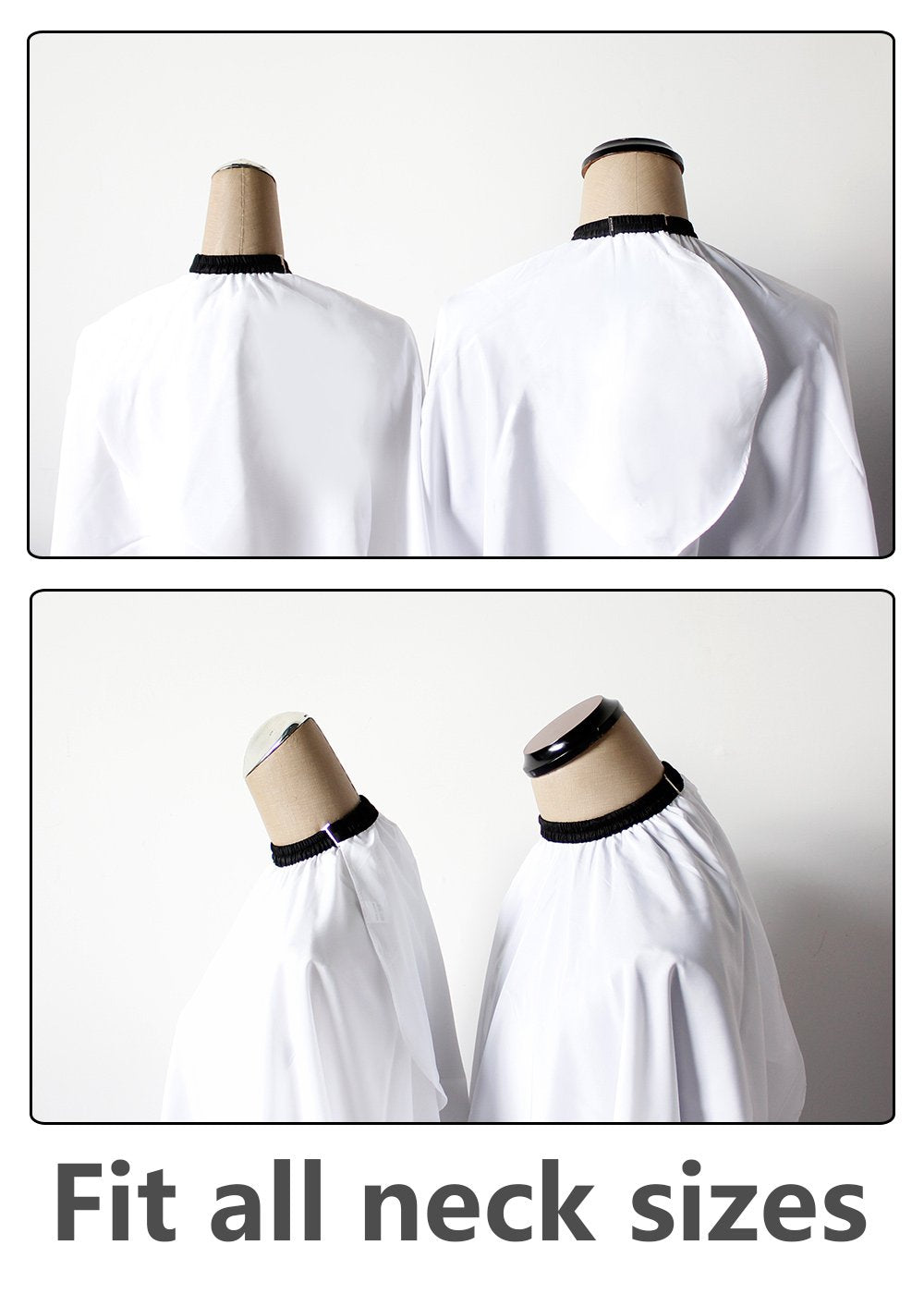 SMARTHAIR Professional Salon Cape Polyester Haircut Apron Barber Cape,54”x62”,White,C026005B