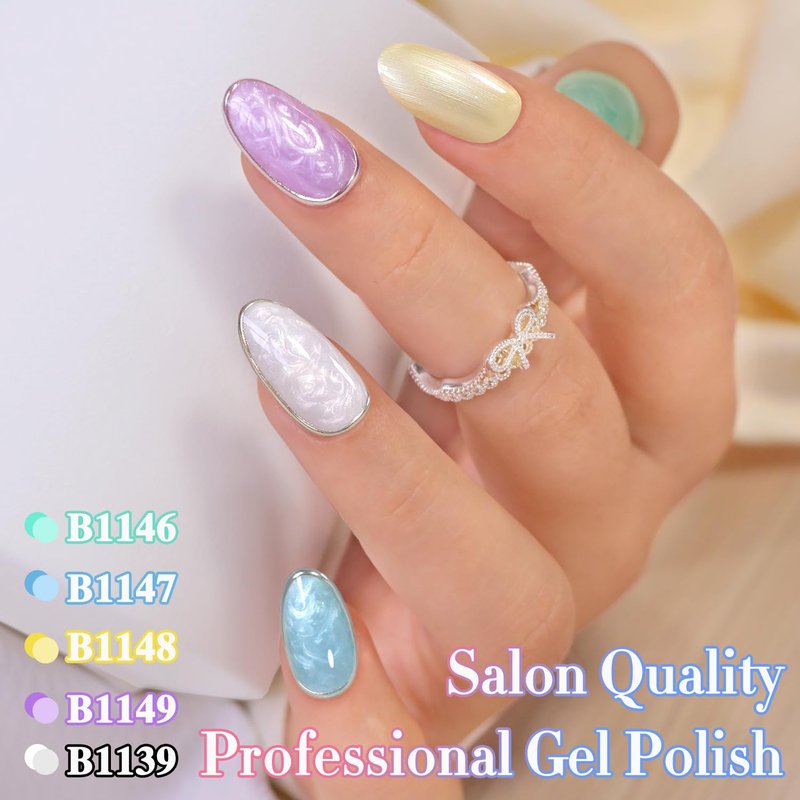 Double Rhythm 15ML Gel Nail Polish Pure Sheer Same Color Same Bottle Soak Off Gel Polish Art Manicure Salon DIY at Home for Women (Pearl Purple-B1149)