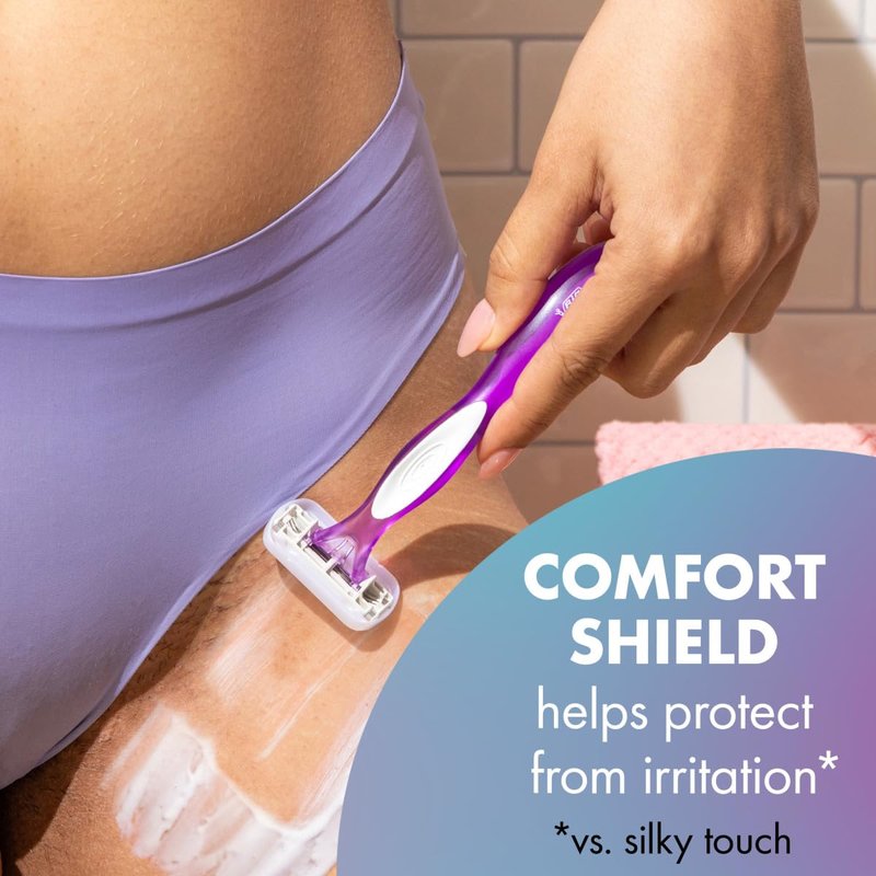 BIC Soleil 3 Sensitive Women's Disposable 3-Blade Razors, Comfort Shield and Moisture Strip, 5-Pack