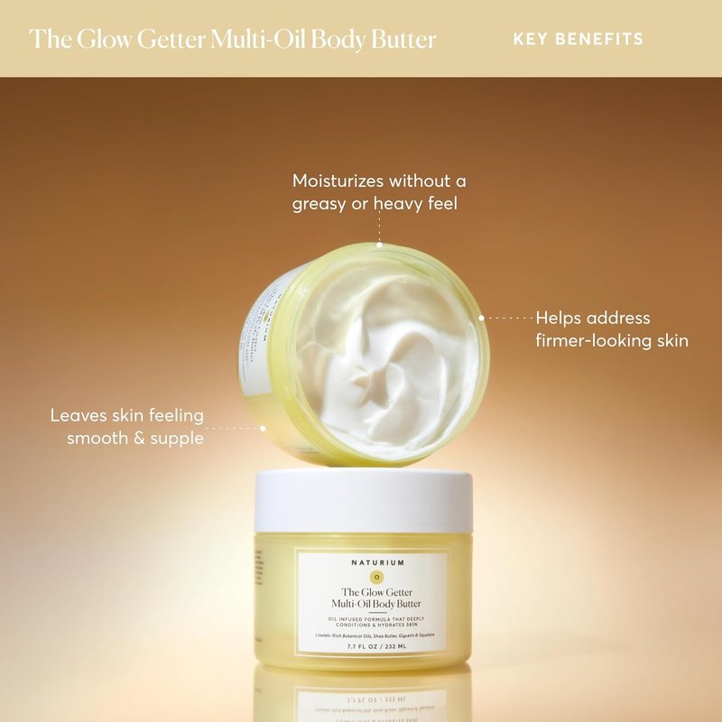 Naturium Whipped Multi-Oil Body Butter - Firming Cream & Moisturizer with Shea Butter, 7.7 fl oz