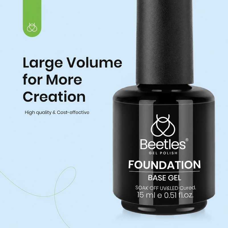 Beetles Builder Nail Gel Set - 3Pcs 15ml No Wipe Top Coat & Base Coat for Long-Lasting Shine