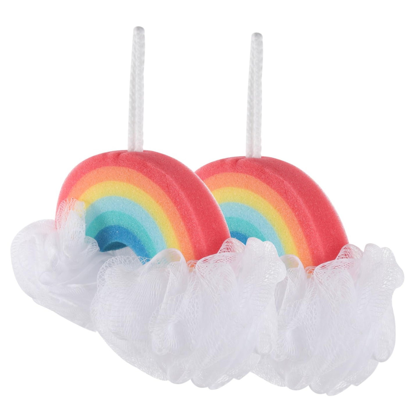 SOESFOUFU 2pcs Rainbow Bath Sponge Baby Towels and washcloths net Bath Sponge sponges for Washing The face Shower Sponge loofah Newborn Bath tub Kids Bath Scrubbers Washing Ball Toddler Miss