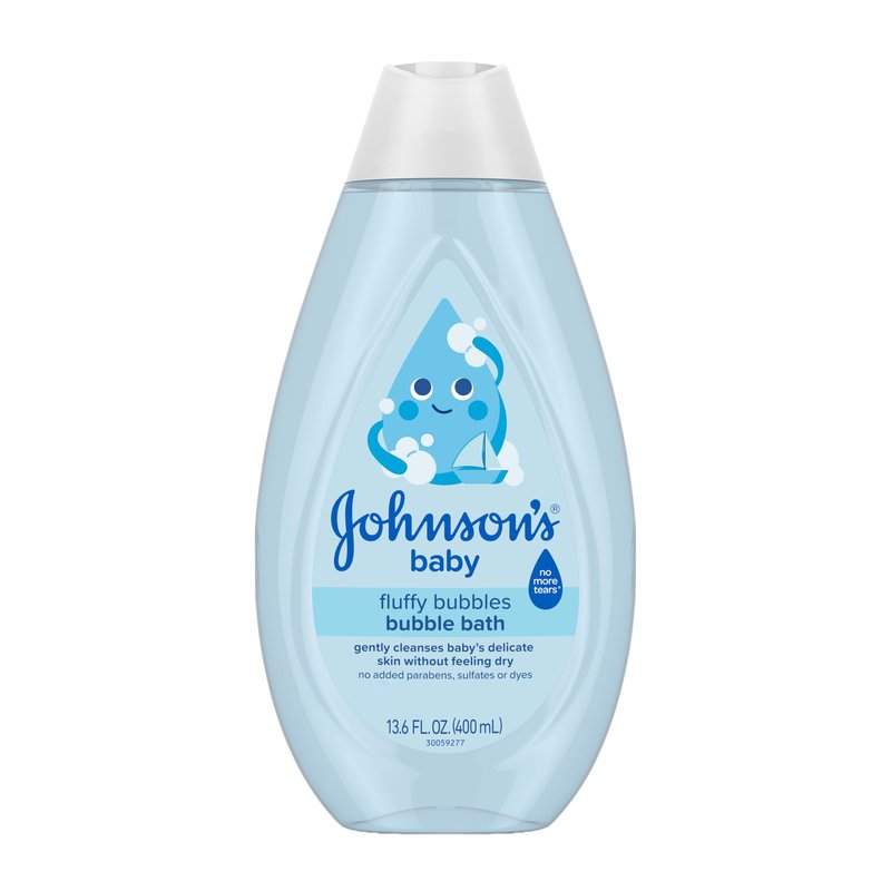 Johnson's Baby Fluffy Bubbles Bubble Bath, No More Tears, Gently Cleanses Delicate Skin Without Feeling Dry, Hypoallergenic, No Added Parabens, Sulfates & Dyes, 13.6 fl. oz