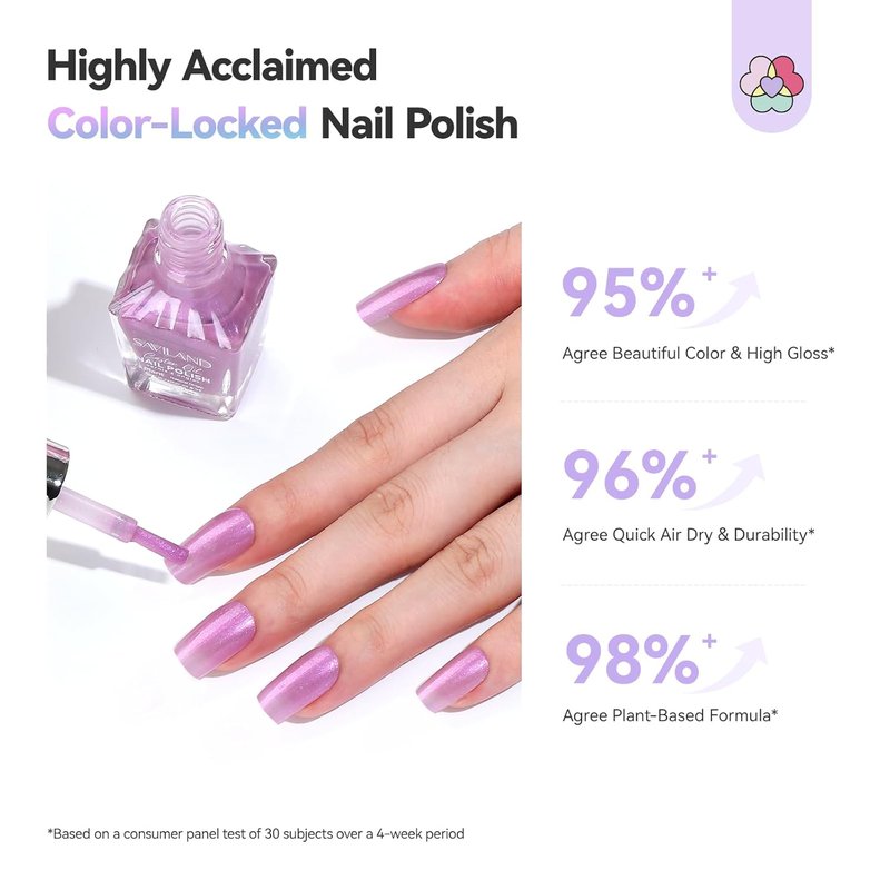 SAVILAND Nail Polish Set - 6 Summer Shimmer Colors | Quick Dry, Long Lasting DIY Manicure