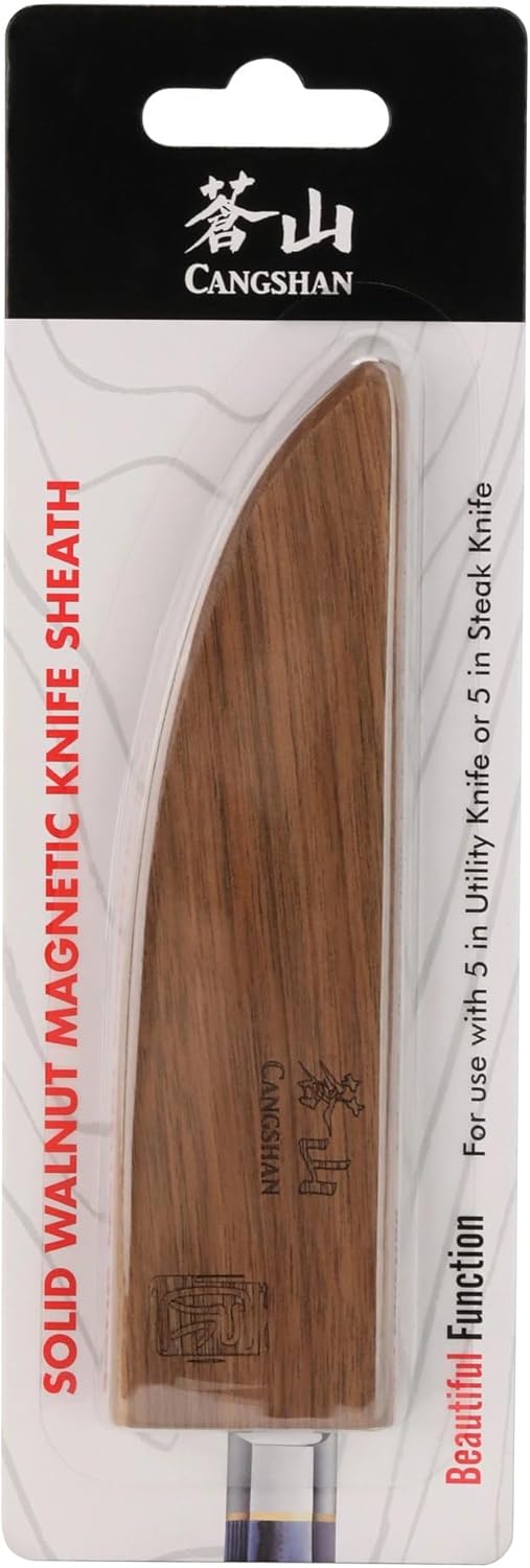 Walnut Magnetic Knife Sheaths - Saya Style Blade Protection for 5-Inch Knives