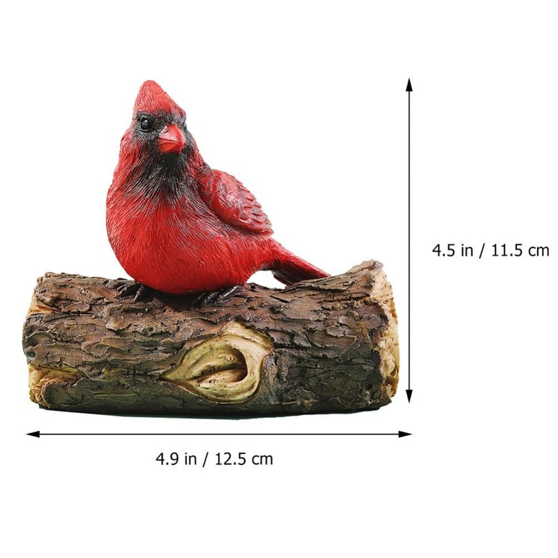 Scicalife Cardinal Garden Decor Red Bird Resin Ornament Hanging on Tree Outdoor Lawn Decorations Hand-Painted Bird Sculpture for Patio and Yard