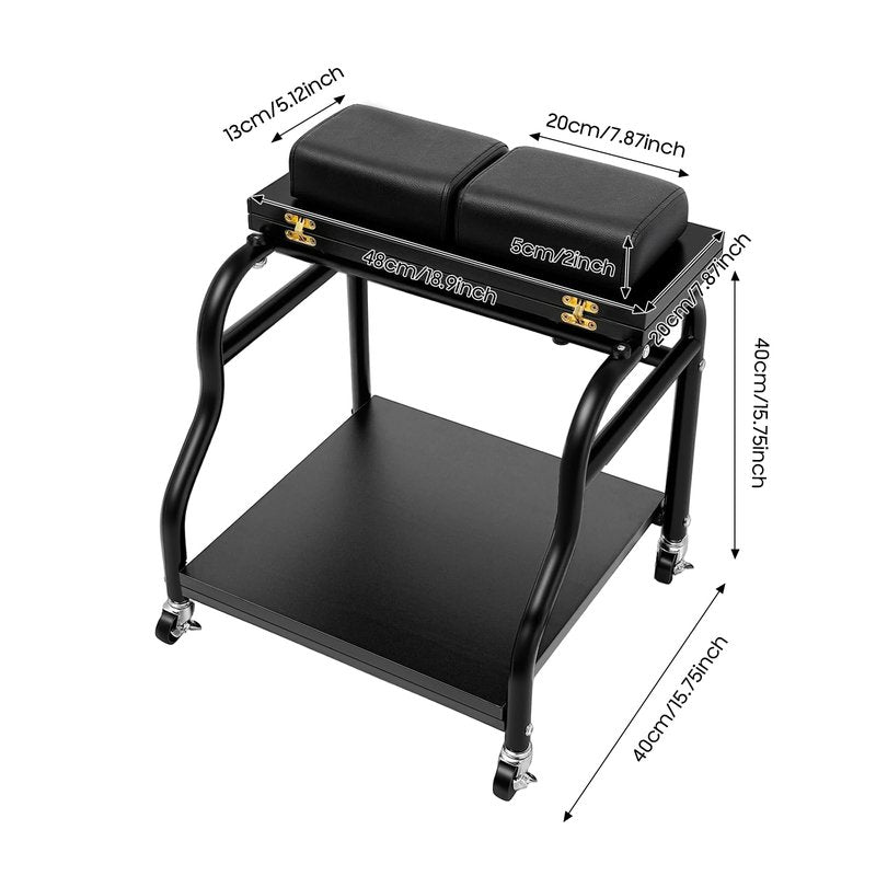 Ginelm Pedicure Foot Bath Trolley with Wheels, Manicure Foot Rest Stand, Portable Esthetician Trolley Cart for Beauty Salon or Nail Tech Foot Bath Spa, Foot Massage Station