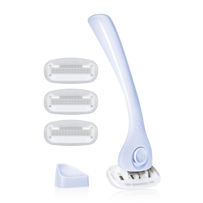 Billie Women's Razor Shave Kit - 5-Blade Razor + 4 Refills & Magnetic Holder | Cool Blue & Lavender Shave Cream