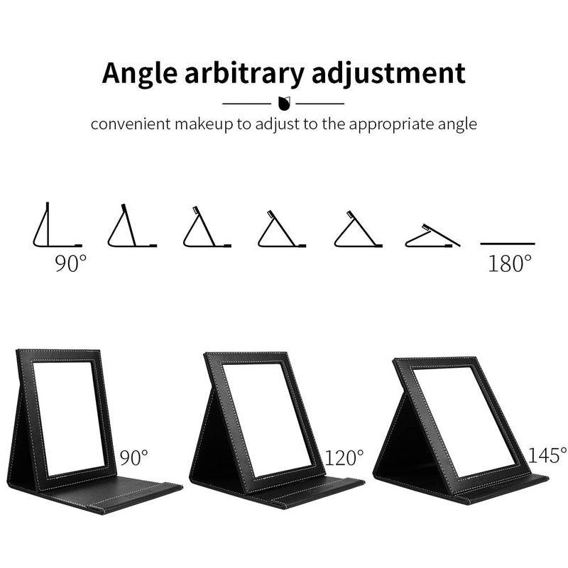 DUcare Portable Folding Mirror - Adjustable Ultrathin Vanity Mirror with Stand for Travel & Home