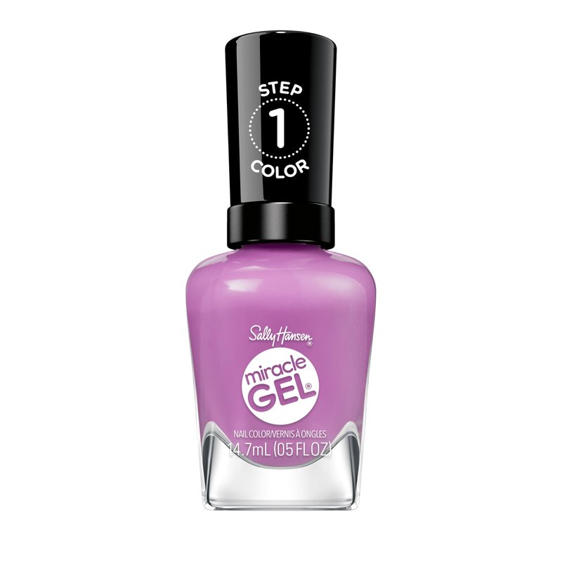 Sally Hansen Miracle Gel Supercharged Pinks Nail Polish | Salon Quality Gel-Like Formula, Two-Step System, No UV Light Needed, Long Lasting | 580 Unstop-purple | Purple Crème Nail Color