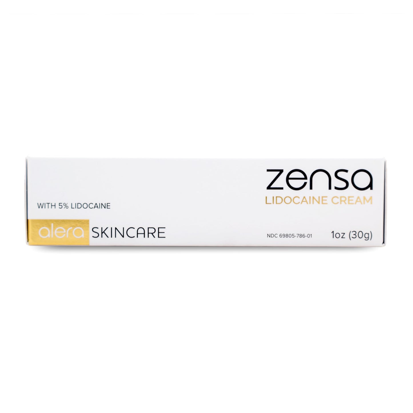 Zensa Numbing Cream 5% Lidocaine, Maximum Strength Topical Anesthetic-Pain Relief, Fast-Absorbing, Long-Lasting, Hypoallergenic Water-Based with Vitamin E, Vegan, Cruelty-Free, 30g, NDC 69805-786-01