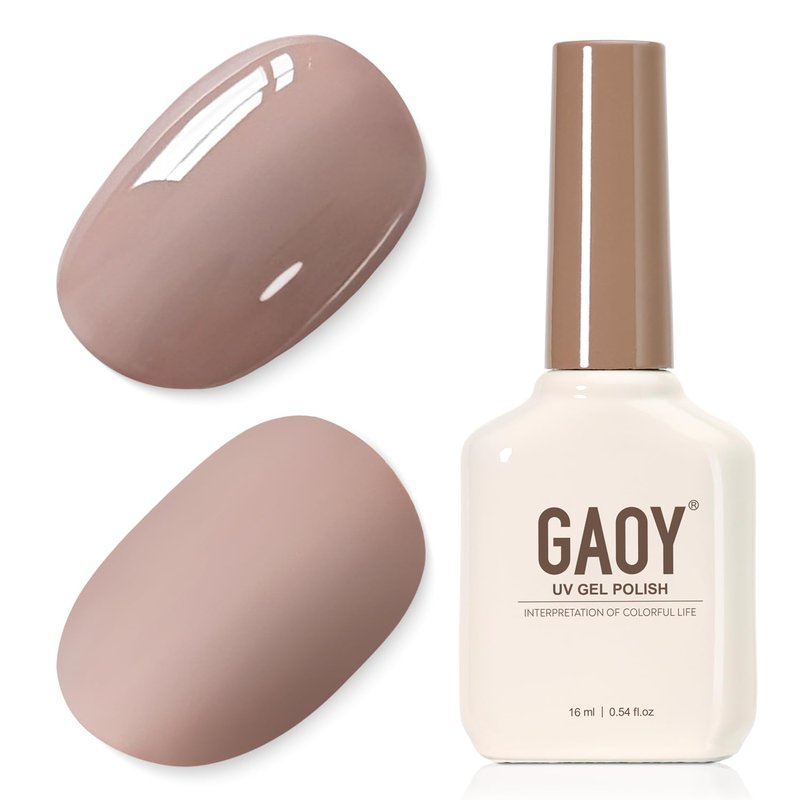 GAOY Pink Highly pigmented Gel Polish, 16ml Self-Leveling Soak Off Gel Polish, UV Light Cure for Nail Art DIY Manicure at Home, 3267 Peach Beige