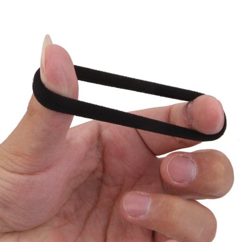 J-MEE Hair Bands - 100PCS Seamless Cotton Ponytail Holders | Durable Scrunchies for Thick Hair - Black