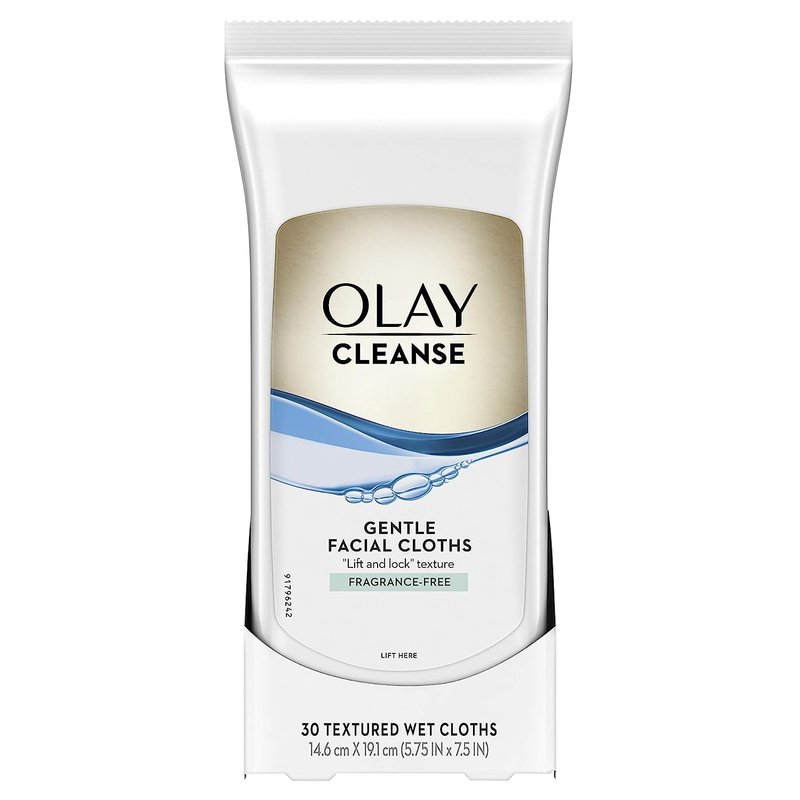 Olay Gentle Facial Cleansing Cloths - Fragrance-Free, 30 Count for Soft, Refreshing Cleanse