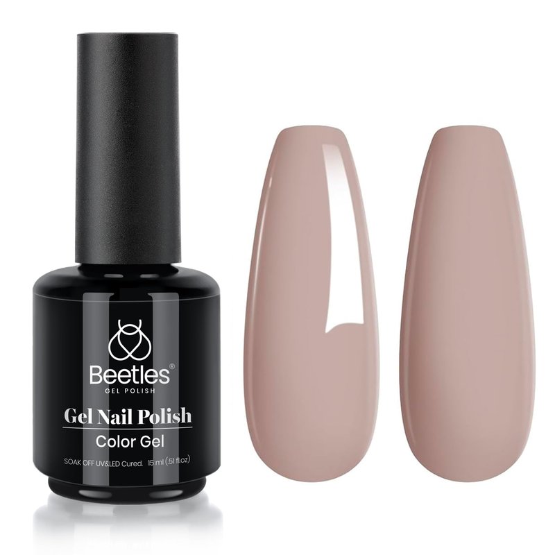 Beetles Nude Gel Nail Polish, 1pc 15ml Neutral Grey Taupe Summer Gel Polish Soak Off U V LED Nail Lamp Nail Art Manicure Salon DIY Home