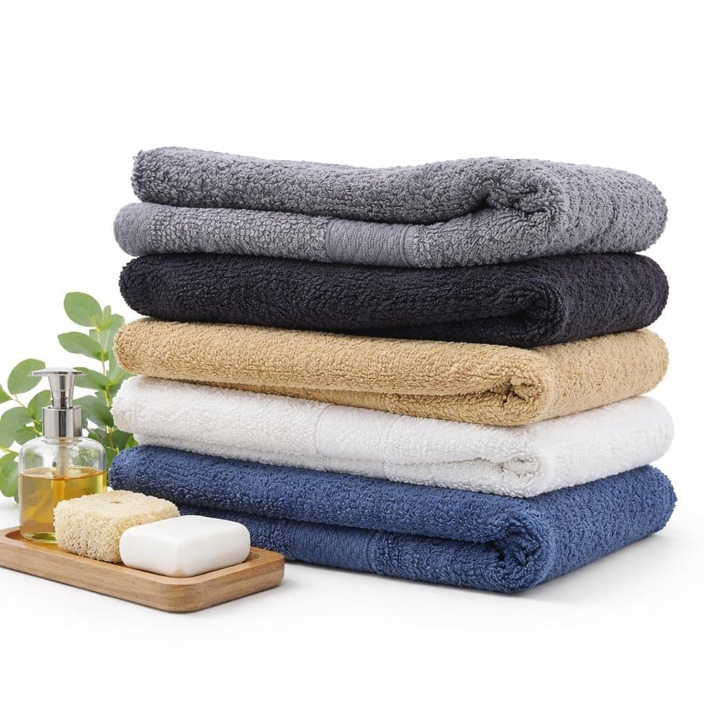 Mango Gifts 100% Cotton Hand Towels for Bathroom, Soft and Quick Dry Bath Towel for Face and Gym, Highly Absorbent Everyday Use, 550 GSM, 16 x 28 Inch, Pack of 5
