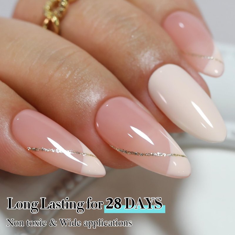 Double Rhythm 15ML Gel Nail Polish Pure Sheer Same Color Same Bottle Soak Off Gel Polish Art Manicure Salon DIY at Home for Women (Beige Pink-A1393)