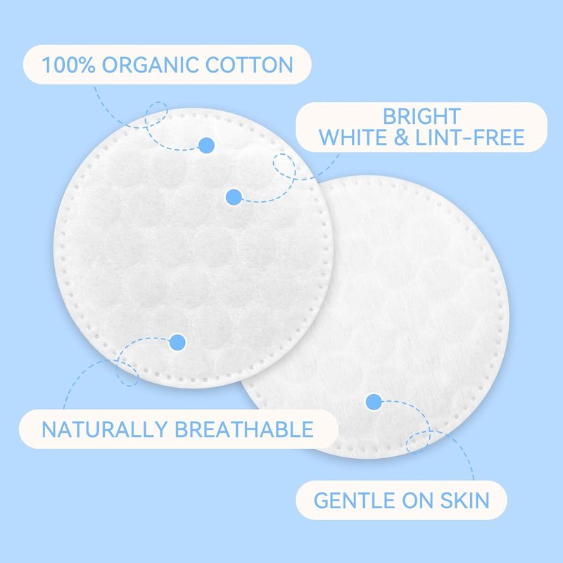 Premium Cotton Rounds - 100% Pure Cotton Makeup Remover Pads for Sensitive Skin | 500 Count
