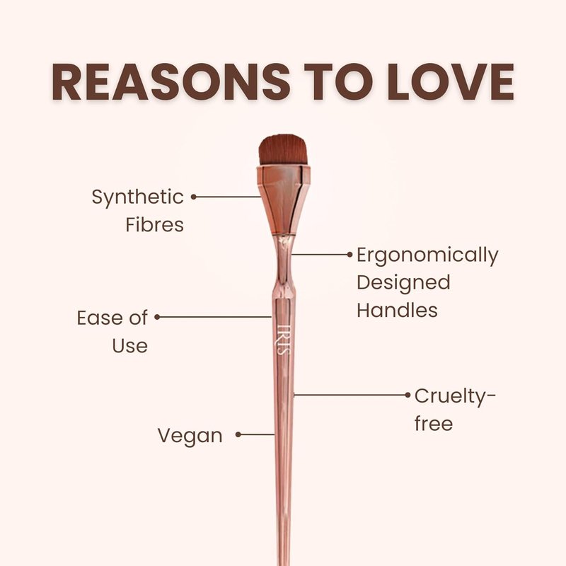Iris Luminous HD Concealer Brush - Expert Makeup Tool for Precise Coverage | Cruelty-Free & Vegan | Rose Gold