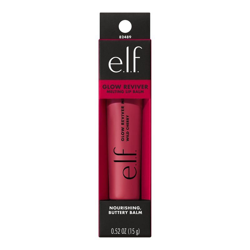 e.l.f. Glow Reviver Melting Lip Balm, Hydrating Tinted Lip Balm For A Glossy Finish & Soft, Supple Lips, Vegan & Cruelty-Free, Wild Cherry, (Pack of 2)
