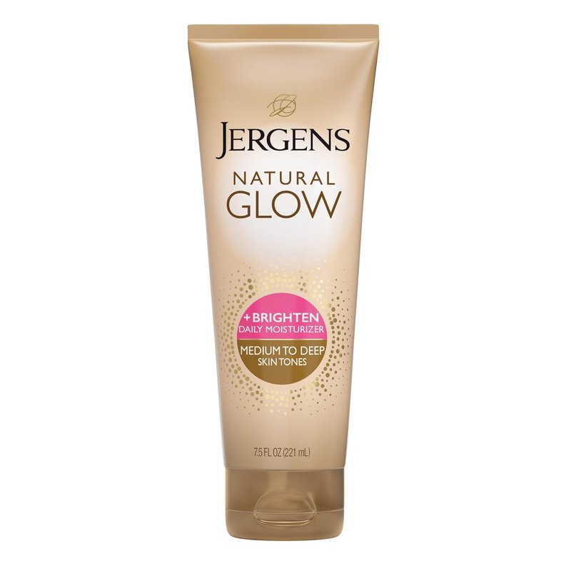 Jergens Natural Glow Self Tanner Lotion - Daily Moisturizer for Medium to Deep Skin Tone | 7.5 Oz with Coconut Oil & Vitamin E
