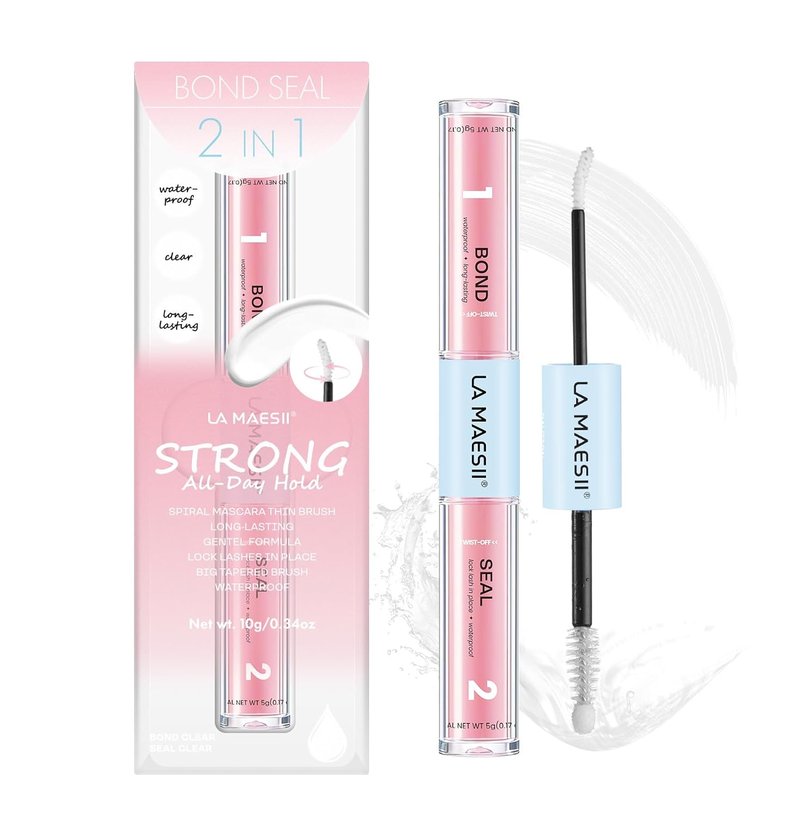 LA MAESII Lash Bond and Seal 10ML - Waterproof, Long-Lasting Eyelash Cluster Glue | Quick-Dry, Latex-Free Adhesive (Clear)