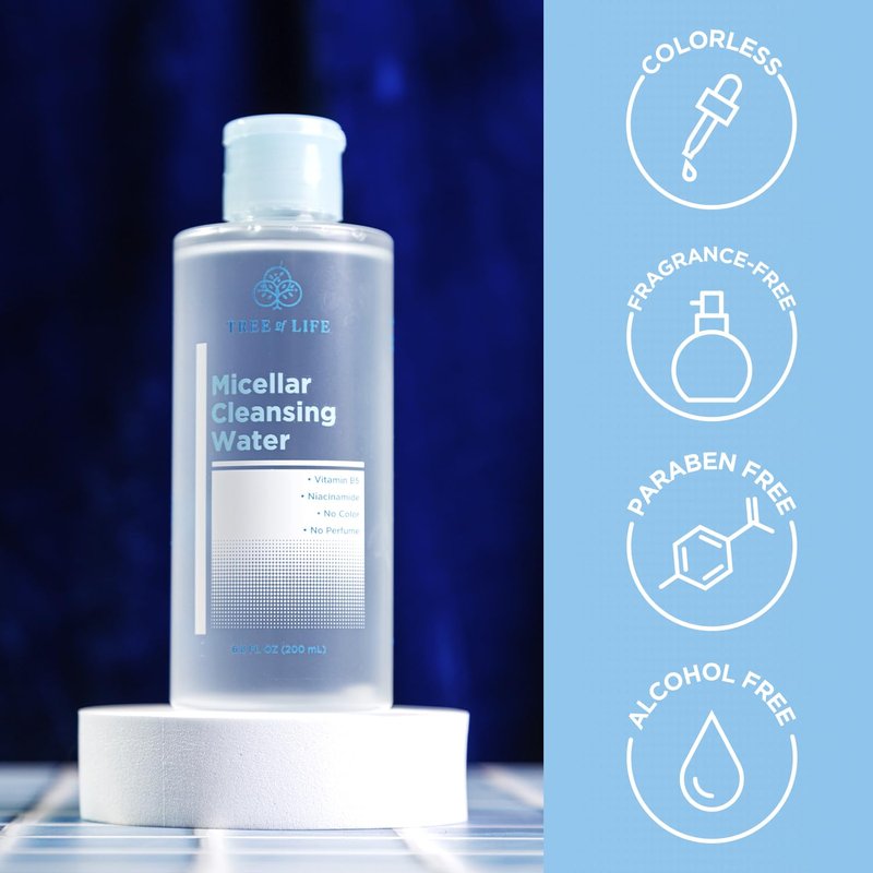 Micellar Cleansing Water by [Brand Name] - Gentle Makeup Remover with Niacinamide & Vitamin B5 | 6.8 fl oz