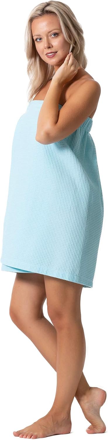 Turkish Linen Waffle Spa Body Wrap - Adjustable Closure for Women | Luxurious Comfort