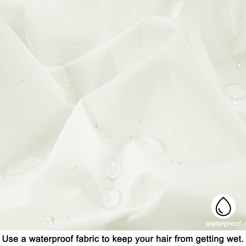 Reusable Shower Cap for Women, Large Waterproof Shower Bonnet with Elastic Band, Washable Bath Hair Cap for Long, Curly Hair, Braids, Daily Shower, Home Spa, Travel(White)