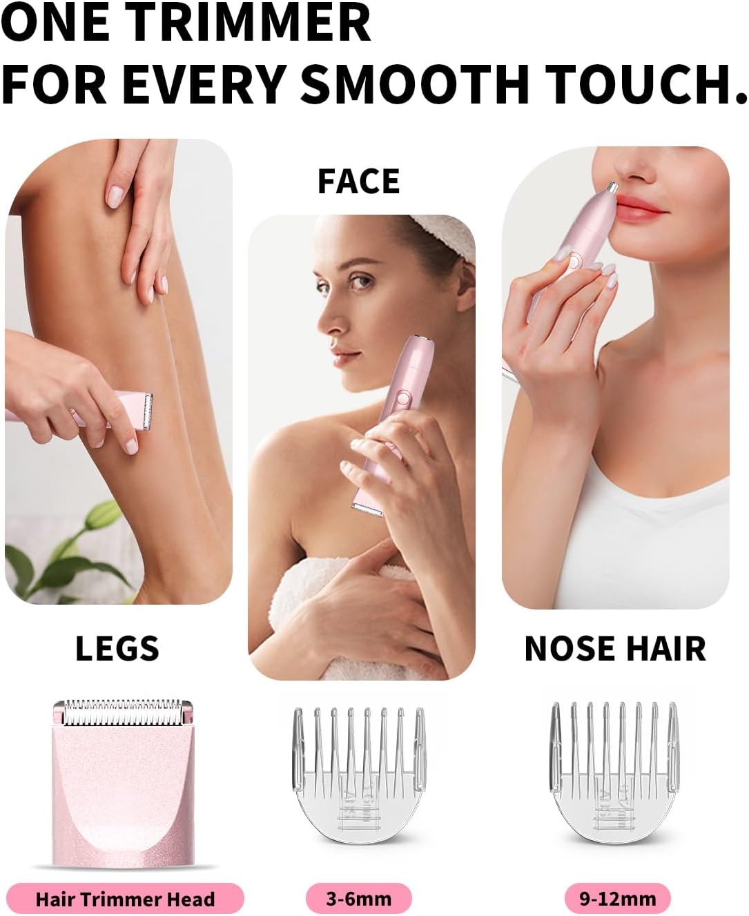 Ufree Bikini Trimmer - Dual Head Electric Razor for Women | Waterproof Rechargeable Shaver for Body & Face