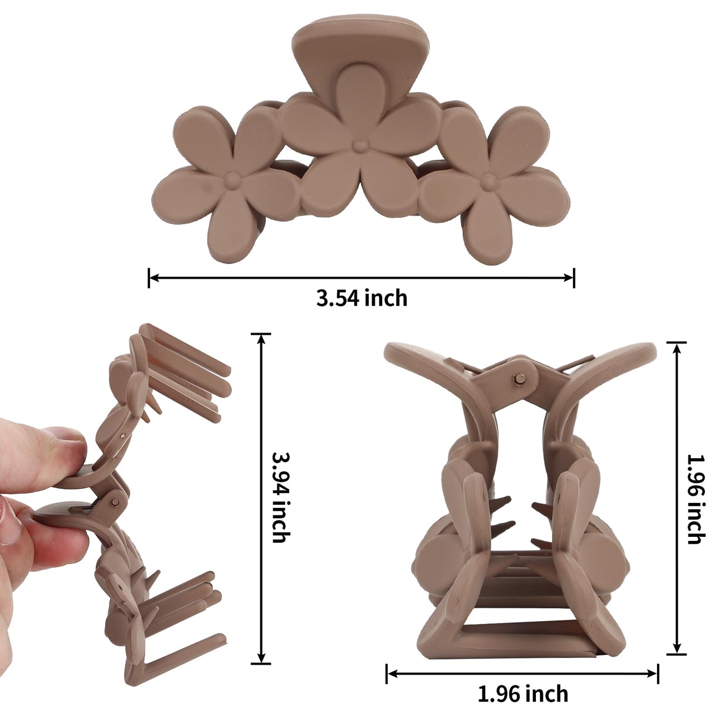 Amariver 4PCS Matte Flower Hair Claw Clips - Non-slip Cute Claw Clips for Thick & Thin Hair