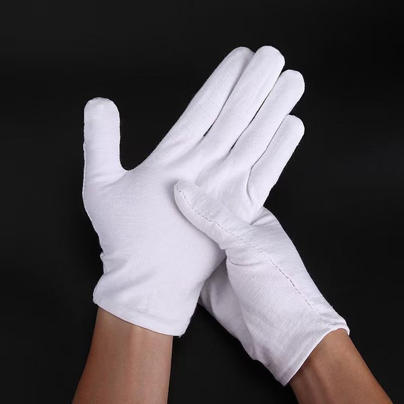 Skiennix Cotton Gloves - 12 Pairs for Eczema Relief | Breathable Moisturizing Spa & Jewelry Inspection | Medium Size
