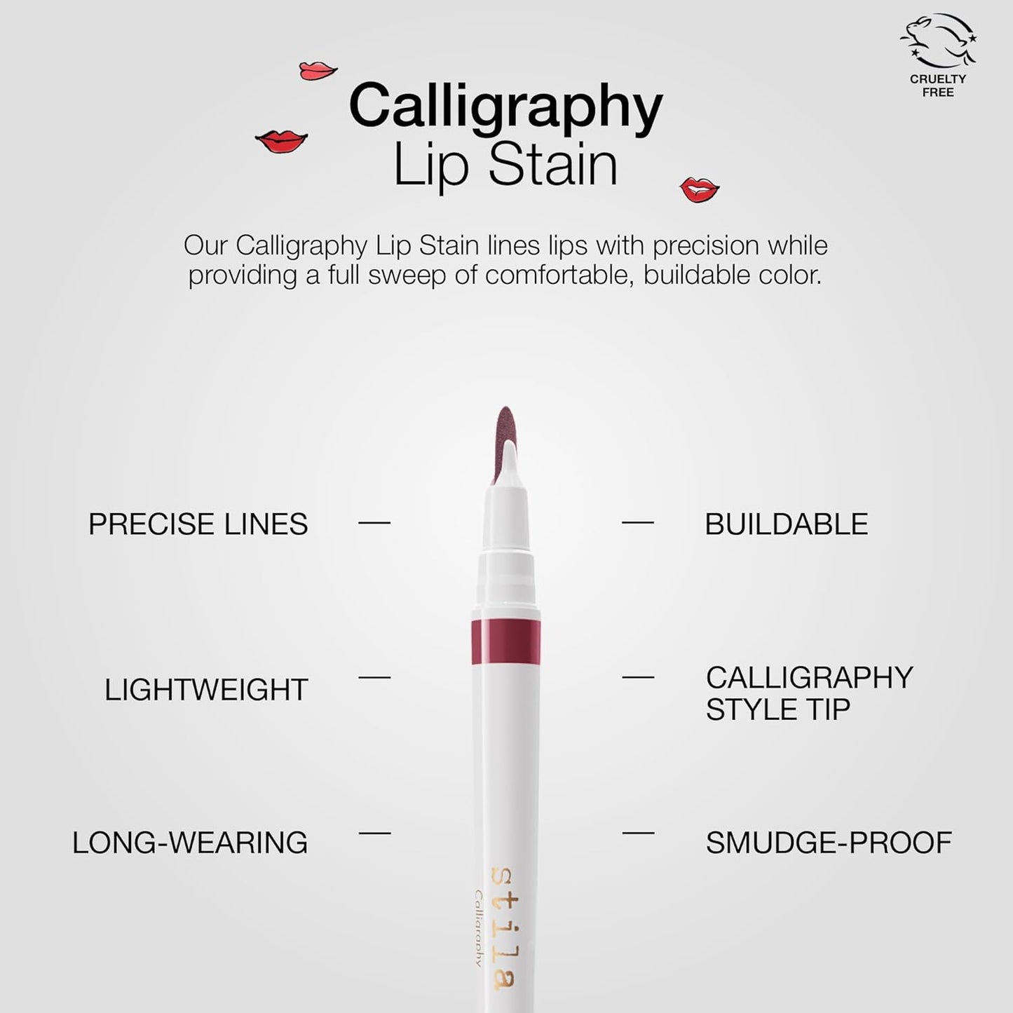 Stila Calligraphy Lip Stain - Long-Lasting, Moisturizing Tint | Lightweight, Sheer Buildable Color