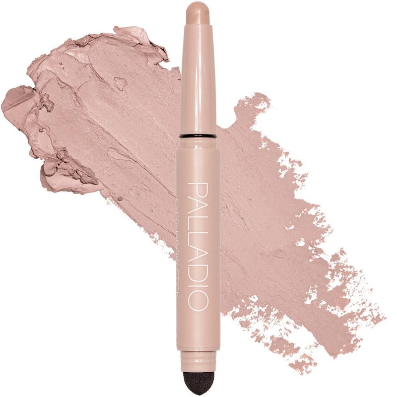 Palladio Waterproof Eyeshadow Stick - Long Lasting, Smudge-Free Formula | Matte Rose Shade with Blending Sponge