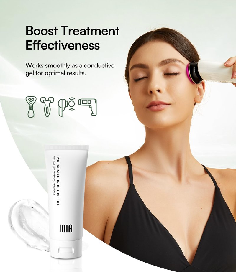 Micro-Current Conductive Gel - Hydrating Primer with Hyaluronic Acid for Facial & Body Care | 10.56 Fl Oz