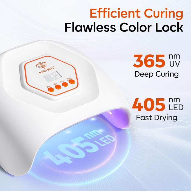 Modelones UV LED Nail Lamp, Light for Gel Nails Nail Dryer Gel Polish Fast Curing with 4 Timer Smart Sensor Nail Art Tools Manicure Kit Starter Friendly Gifts for Women Girls