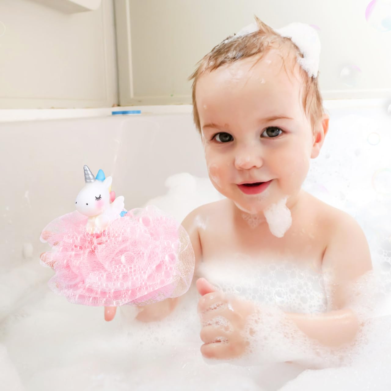 Balacoo Shower Loofah: 2 Pcs Unicorn Loofahs Animal Loofah Kids Loofah Bath Sponge Exfoliating Scrubber Bathing Ball for Girls Boys