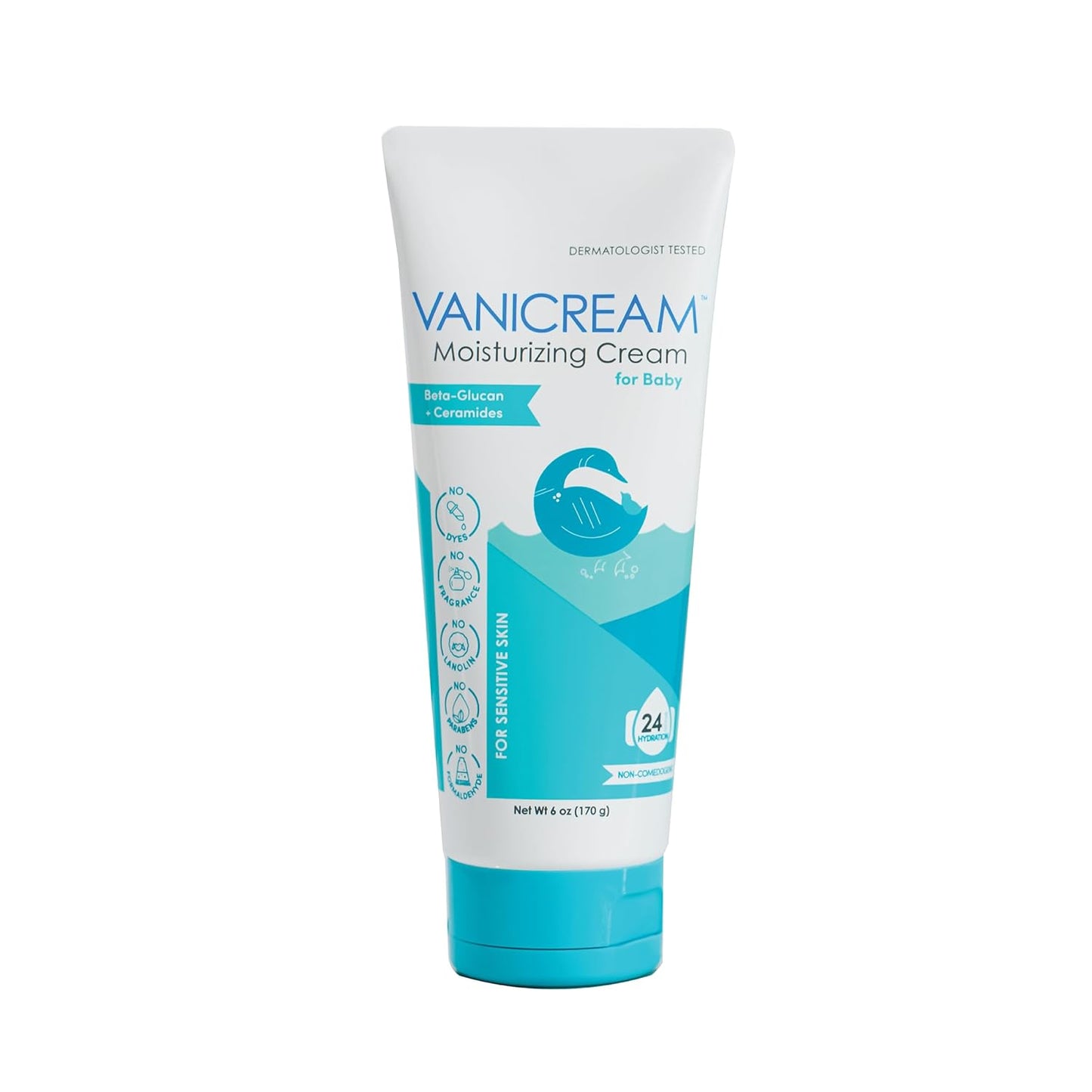 Vanicream Moisturizing Cream for Baby - Gentle Hydrating Lotion with Beta-Glucan & Ceramides | 6 Oz, Sensitive Skin