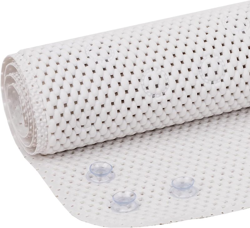 Duck Brand Clorox Cushioned Foam Bath Mat for Tubs, Non-Slip with Suction Cups, 17 Inches x 36 Inches, White