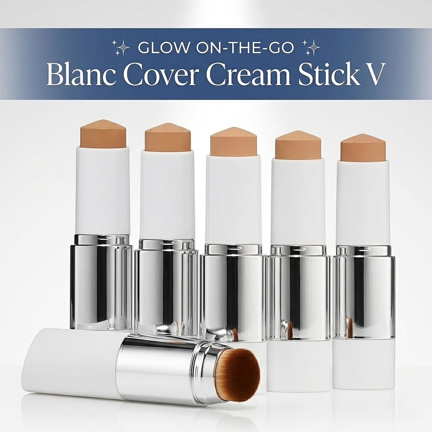 YTDJ Color Changing Foundation Stick with Built-In Brush, Hydrating Balm to Cream Face Makeup, Color-Adapting Dewy Foundation for Natural Everyday Look & Mature Skin (202 Natural)