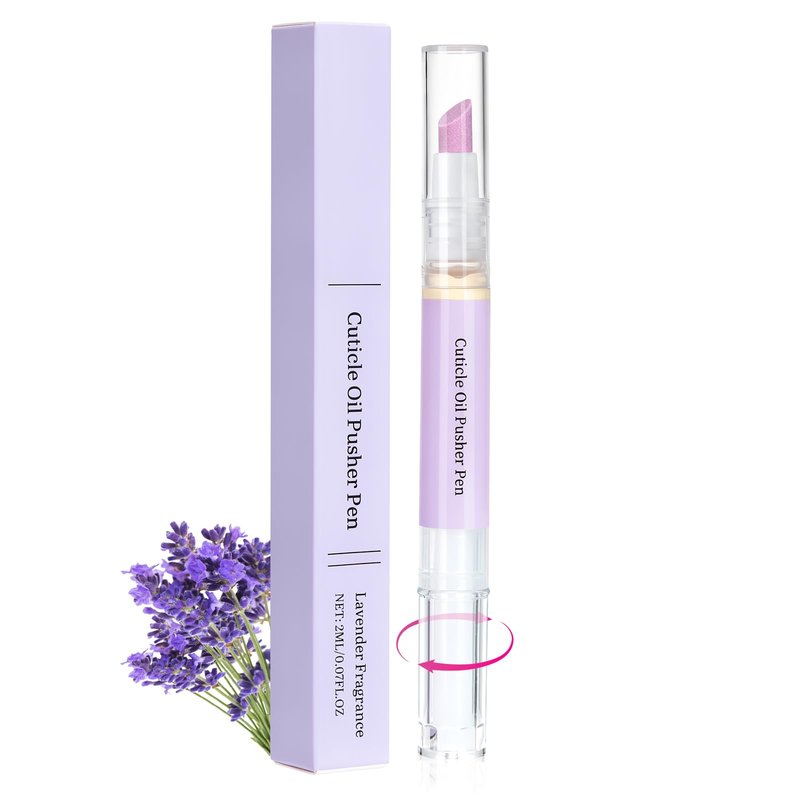 2-in-1 Ceramic Cuticle Oil Pusher Pen, Nail Cuticle Pen Applicator, Cuticles Remover Pens for Hangnails, Dry& Damaged Nails, Strengthen Brighten Repair & Nourish Nails