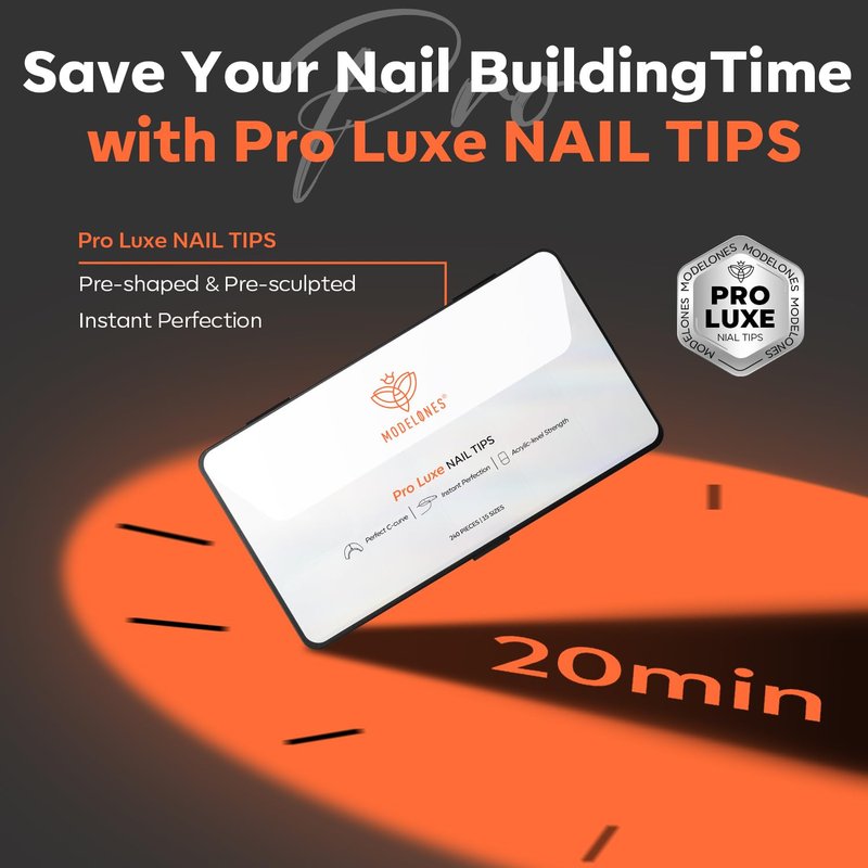 Modelones Pro Luxe Nail Apex Tips - Medium Square Extension Gel Tips | Thicker Strength, 15 Sizes